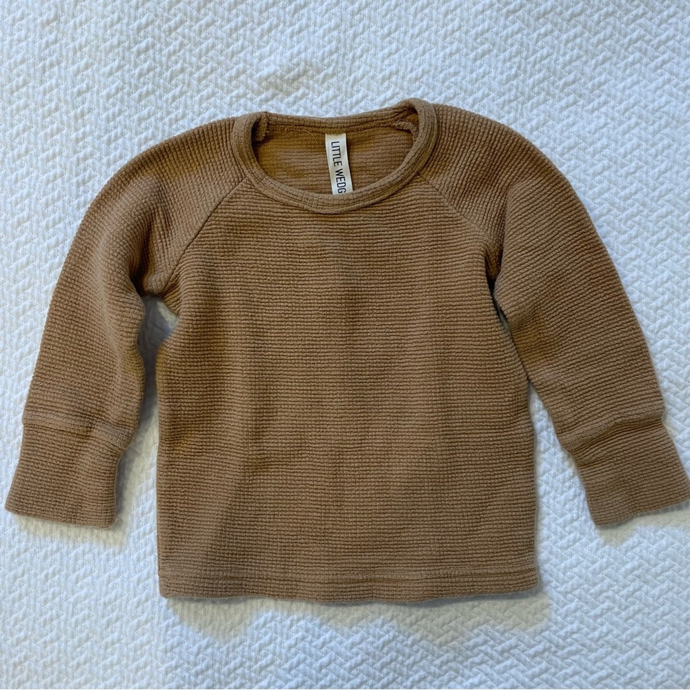Little Wedgies thermal tan beige Long Sleeve Kids Tee